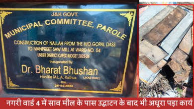मनप्रीत साव मील के पास उद्घाटन तो किया गया लेकिन जिस कार्य को लेकर उद्घाटन किया गया वहां पर अभी भी अधूरा पड़ा कार्य ठेकेदार की मेहरबानी